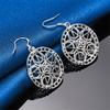 Elegant 925 Sterling Silver Delicate Six-Pointed Star Hollow Earrings for Women, Fashionable Party Gift, Wedding Accessories