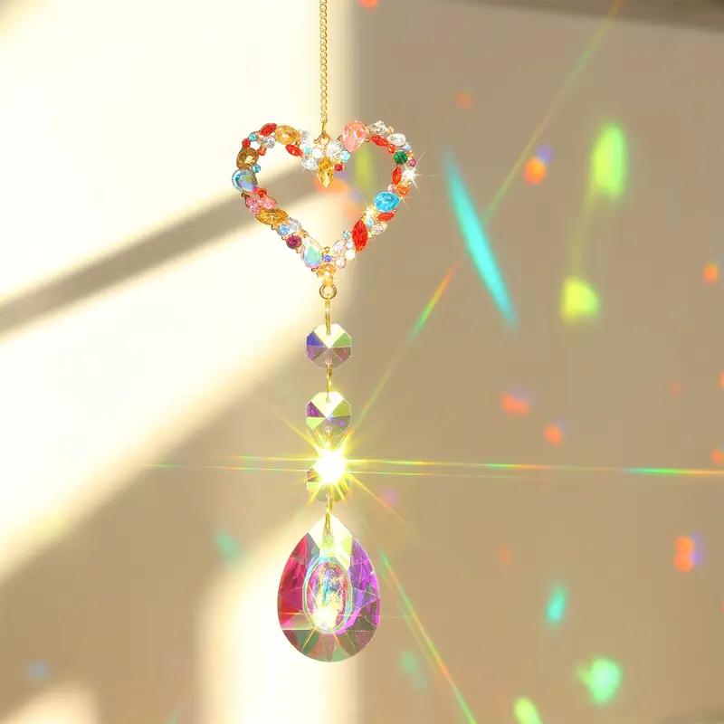 

1 шт. Кристаллическая радужная световая ловушка со звездами из стразов, призматическое украшение со стеклянным шаром, подвесное стеклянное световое окно-ловушка
