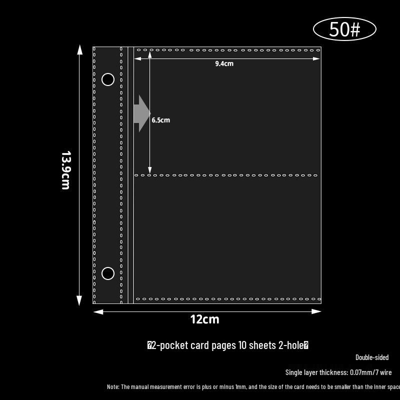 Transparent Card Album Inner Pages for A4/A5/A6/A7 Binders - Nine & Four Pocket Star Fandom Card Storage Refills