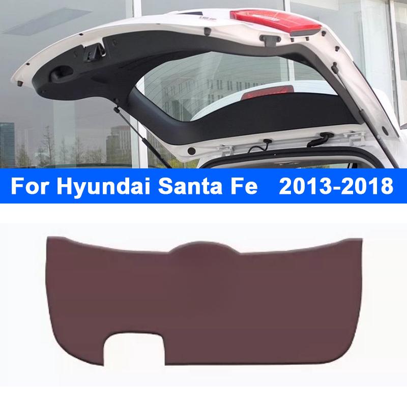 2024 New Car Trunk Mat For Hyundai Santa Fe 2010-2024 Leather Anti-Kick Protective Pad Waterproof Tailgate Cover Interior Modifi
