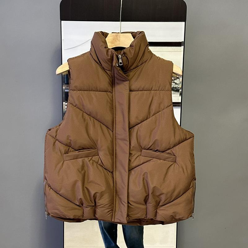 Down Cotton Vest Women's Autumn and Winter Small People Wear A Waistcoat Jacket with A Stand-up Collar and A Waistcoat Vest Women's All-match