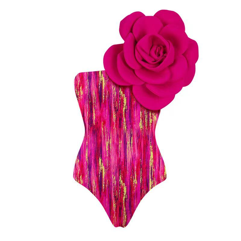 Bikini Intero Floreale 3D da Donna 2025 per Spiaggia e Vacanze Termali Europee e Americane