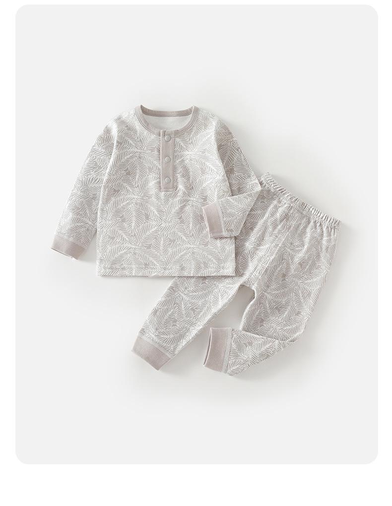 Leaf Cotton Flannel Pajama Set - 100% Cotton Infant Toddler Sleepwear for Autumn, Spring, and Winter