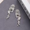 Cold Wind Leaf Feathers Fringed Stud Earrings Female, Light Luxury High Sense Fashion Temperament Earrings