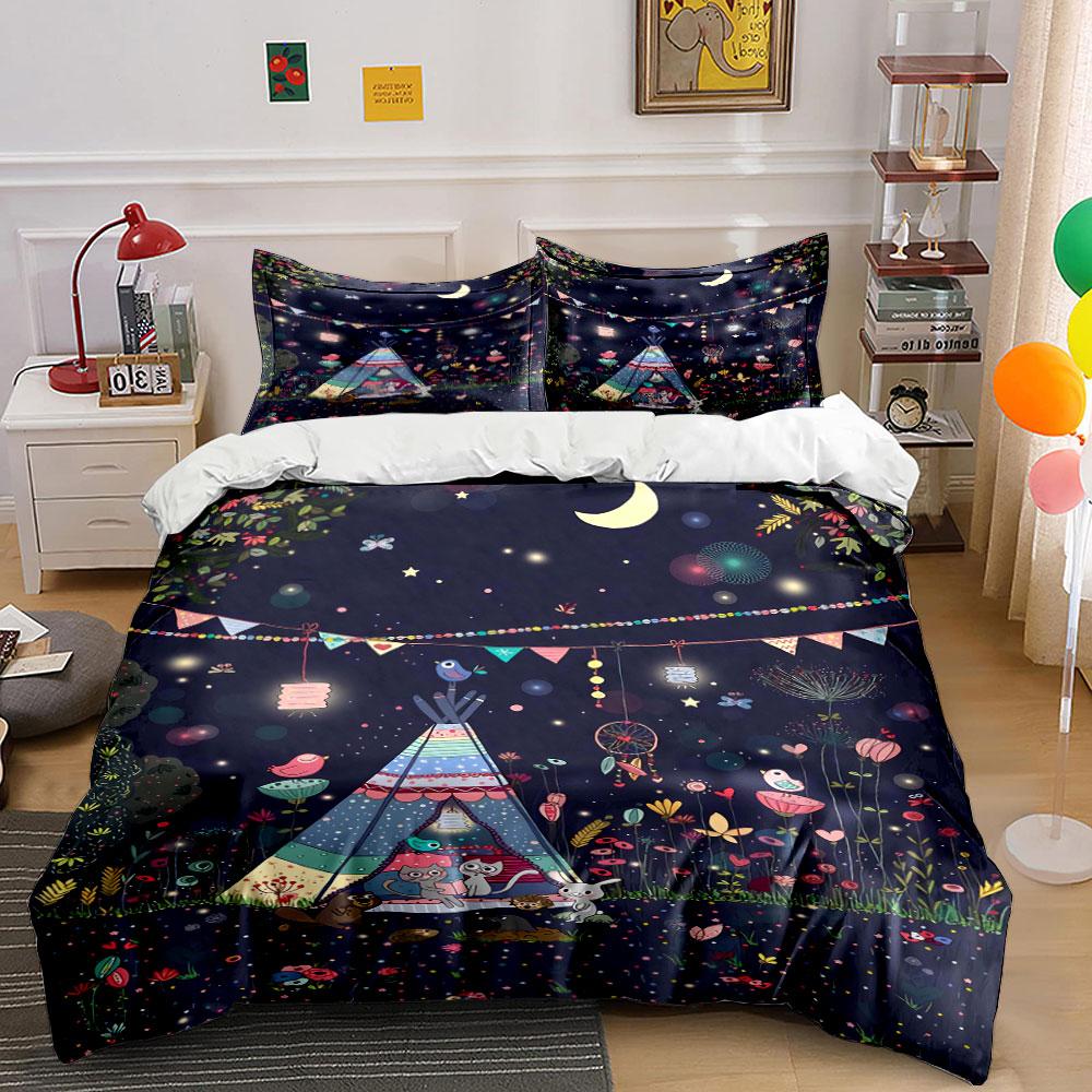 

Moon, stars, animals, teepee. Bedding sets Duvet cover sets Duvet covers Pillowcases(1 * Duvet Cover 2 * Pillowcases without duvet insert) 135x200cm