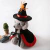 Star Halloween Pet Costume Stand-collar with Witch Hat Small Dog Knight Cape Soft Fabric Comfortable Kitten Dress Small Dog