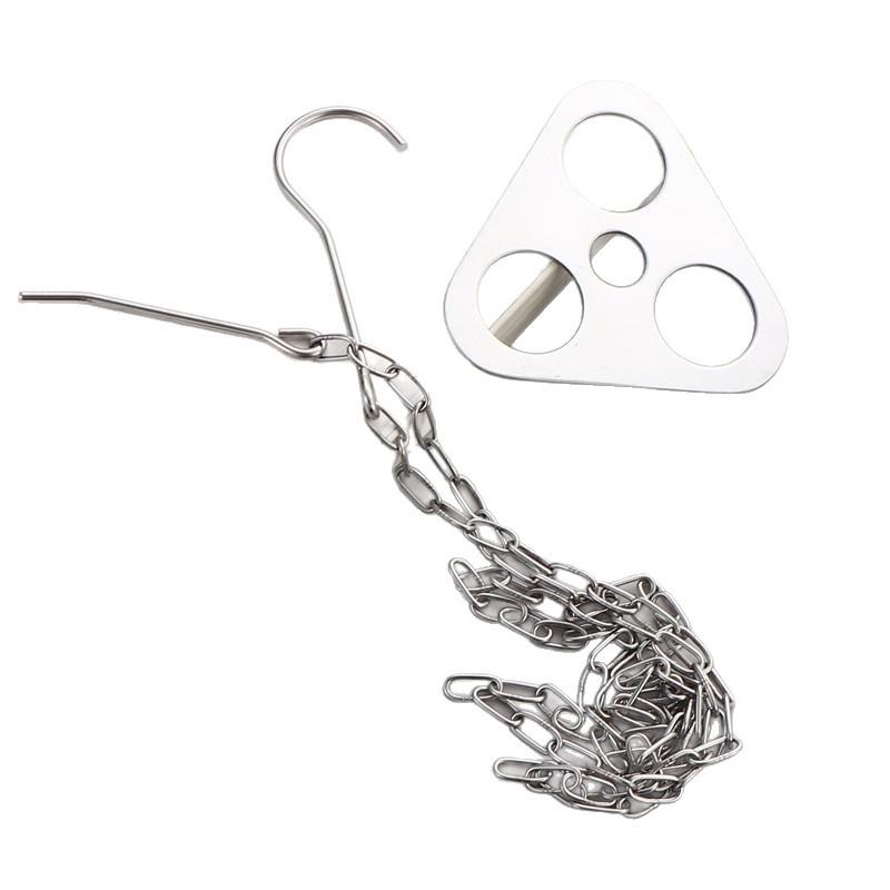 Stainless Steel Portable Camping Tripod Pot Stand with Hanging Ring