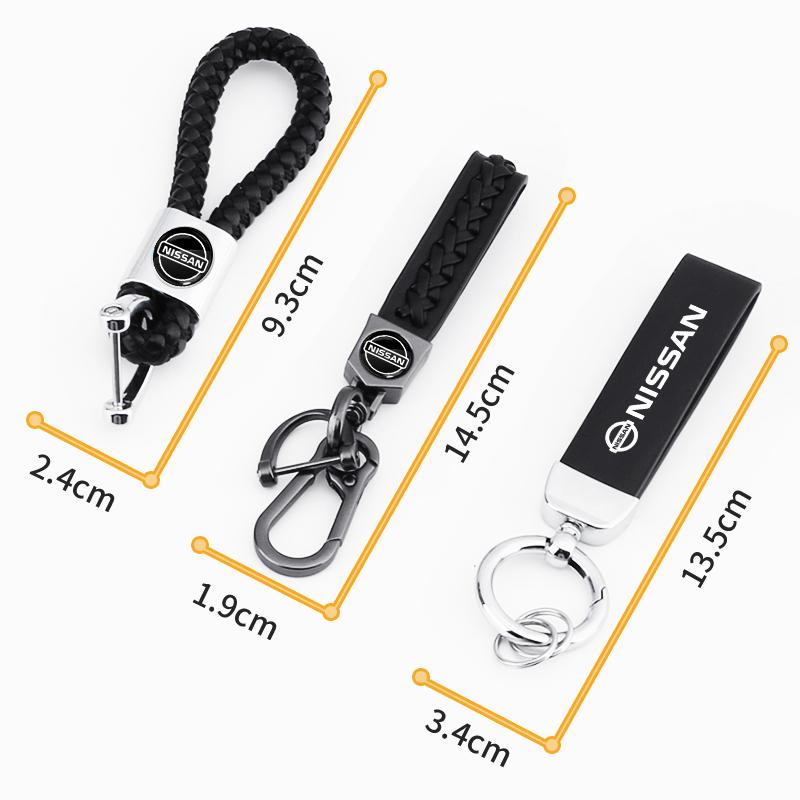Leather Key Chain Car Keyring Pendant Keychain Car Accessories For Nissan Nismo Qashqai J11 Juke GTR X-Trail Patrol Micra Navara Tiida
