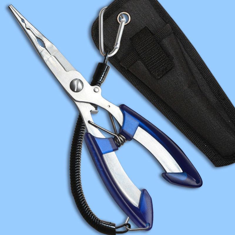 Extended Multifunctional Fishing Pliers: Hook Remover, Scissors, Line Cutter, Lead Shot, Fish Controller, Hook Tying Tool