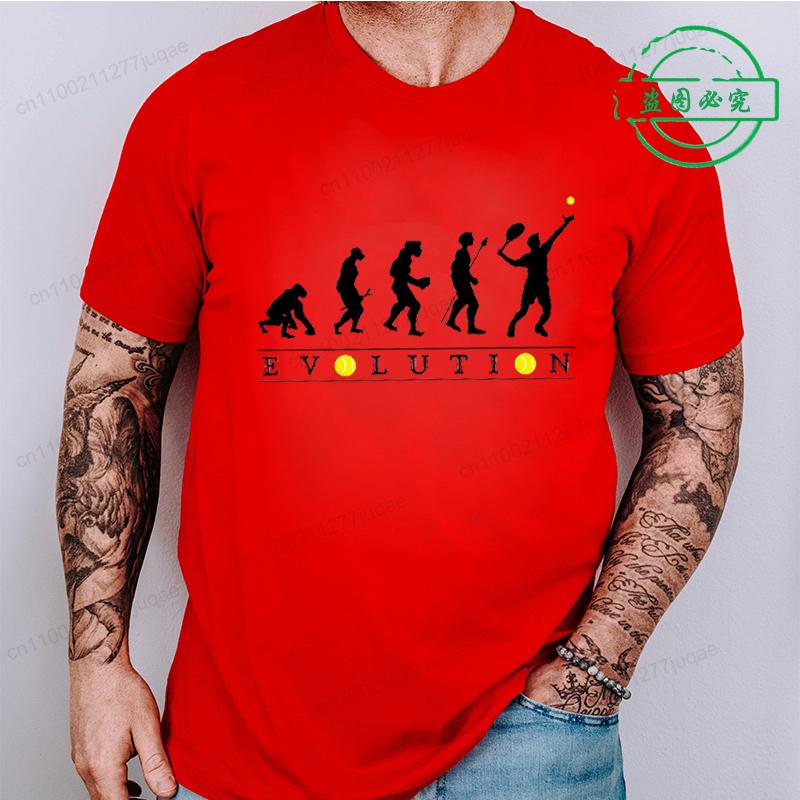 Funny Tennis Evolution T-Shirts for Women Men, Evolution of The Tennis Player T-shirt Funnys Blouse Designer T Shirt Men Clothes