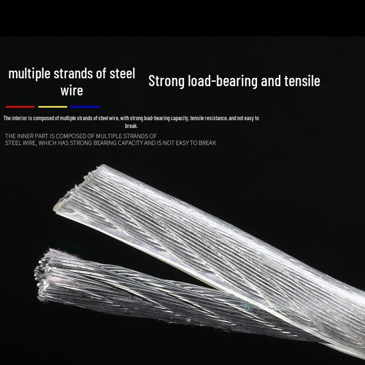 Galvanized Steel Wire Rope with Transparent Plastic Coating - 8mm Greenhouse Shading Net Drawstring & Clothesline