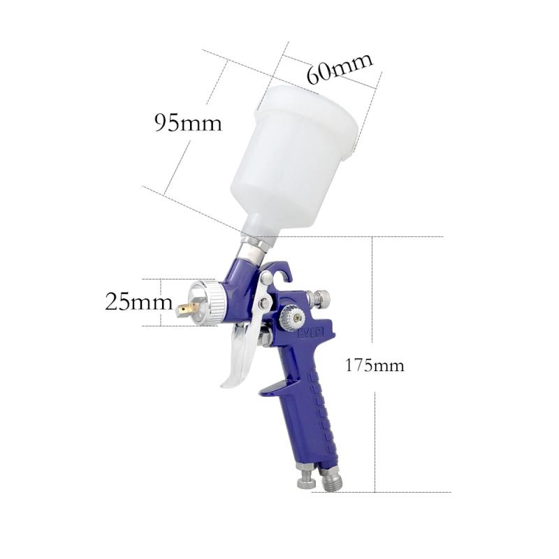 Professional Mini Air Paint Spray Gun Airbrush, 100ml Capacity, H-2000 Miniature Airbrush, Screw Inlet 1/4", 0.8mm/1.0mm Nozzle