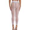 Womens Sheer Mesh Leggings Shimmering Skinny Pants High Waist See-Through Baselayer Tights