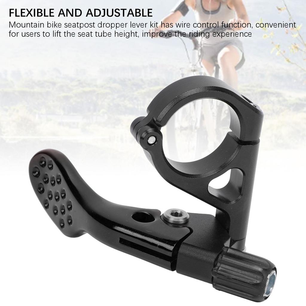 Mountainbike Sattelstütze Dropper Hebel Fernbedienungs-Kit Aluminiumlegierung Verstellbarer Griff Fahrradteile Schwarz