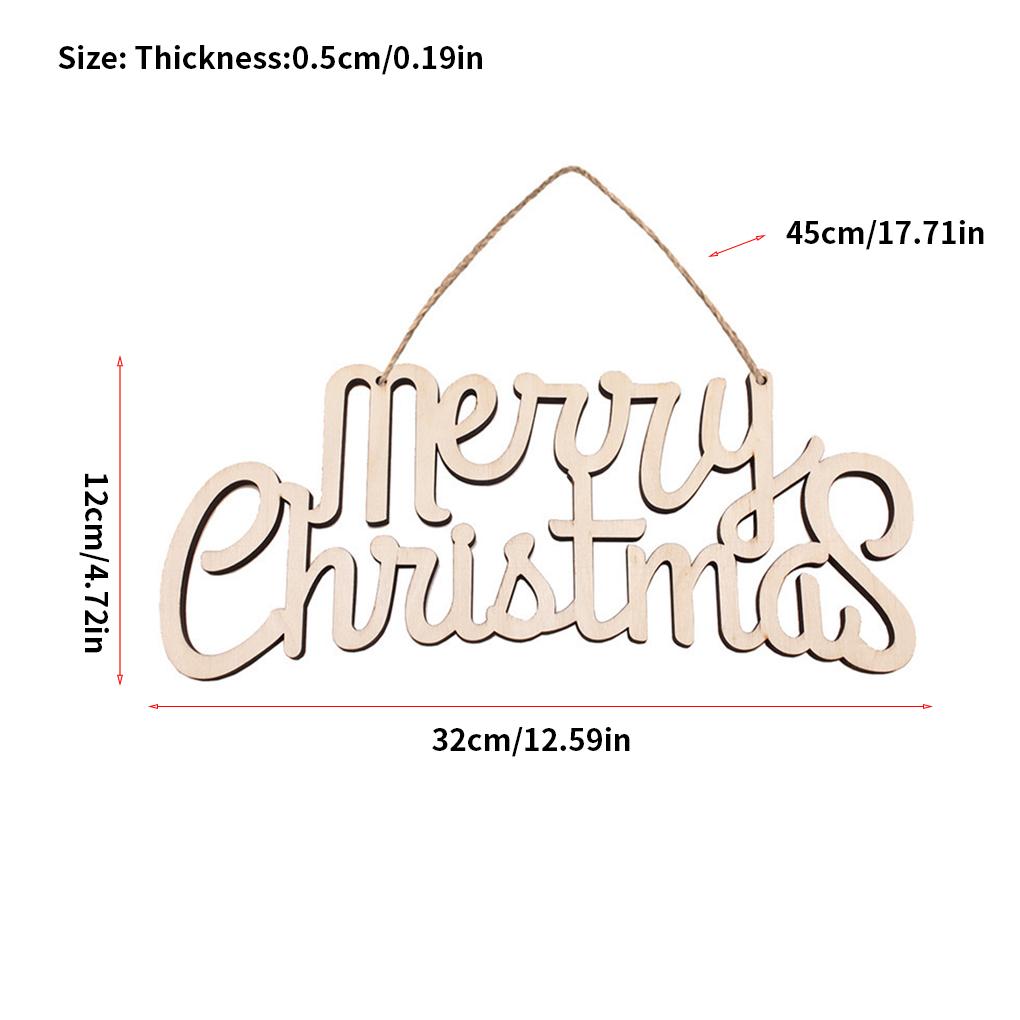Christmas Ornament Wooden Hollow Festival Hanging Slice DIY Decoration Craft Pendant Plaque