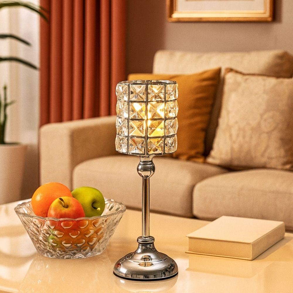 Vintage Crystal Candle Holder Luxury Candle Lantern Decorative Tea Light Holder  Christmas Decor
