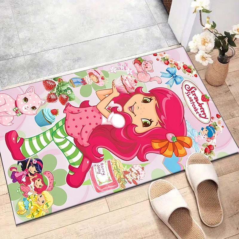 1pc Princess Strawberry (4) Design Printed Area Rug Carpet for Bedroom Living Room Home Decor Rugs Mat Non Slip Mat Rug for Bedside