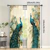 2Pcs Elegant Peacock Curtains Blue Vintage Floral Pattern Living Room Bedroom Office Sunshade Country Style Decor Curtains