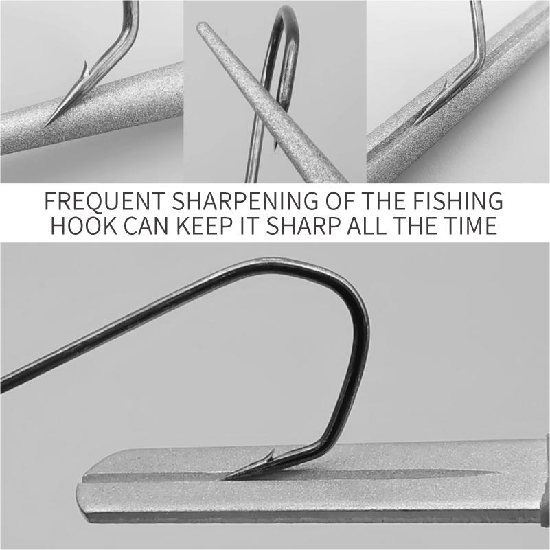 Ostrzałka do haczyków wędkarskich, galwanizowana diamentowa temperówka, w stylu długopisu i płaskiego typu, mini, lekka, haczyki na robaki, haczyki potrójne