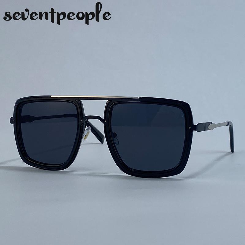 Steampunk Oversized Square Sunglasses Men  Luxury Brand Vintage Metal Outdoor Sun Glasses Trendy Double Beam Shades For Male