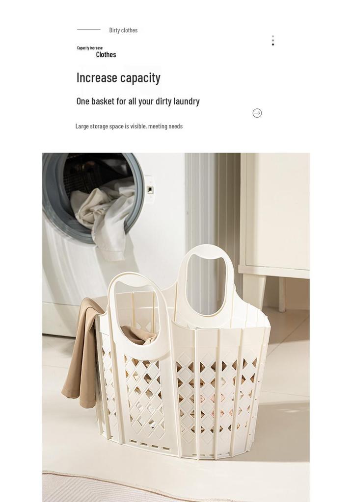 Foldable Large-Capacity Plastic Laundry and Toy Storage Basket