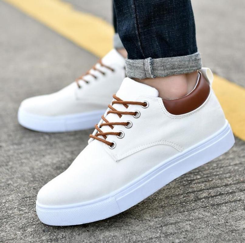 Fashion Men Shoes Canvas Sneakers Flats Lace up Leisure Loafers Fashion Comfort Rubber Sole Non Slip Sneakers Size 39-46