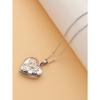 Silver Gold Openable Rose Photo Frame Heart Pendant Stainless Steel Necklace