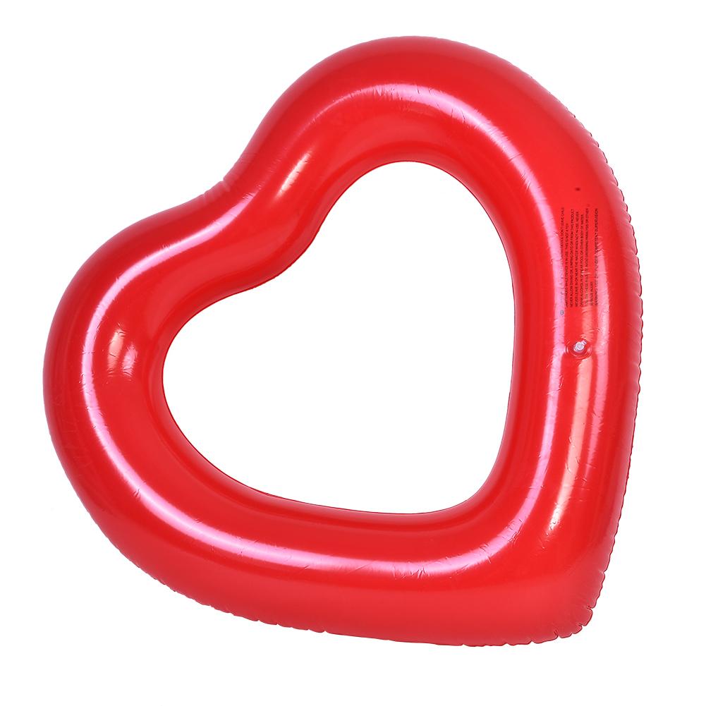 Lovely Heart Shaped Inflatable Swim Swimming Pool Float Ring Toy for Kids Adults(Red)