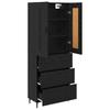 Highboard 2 pcs Black Oak Effect Particleboard