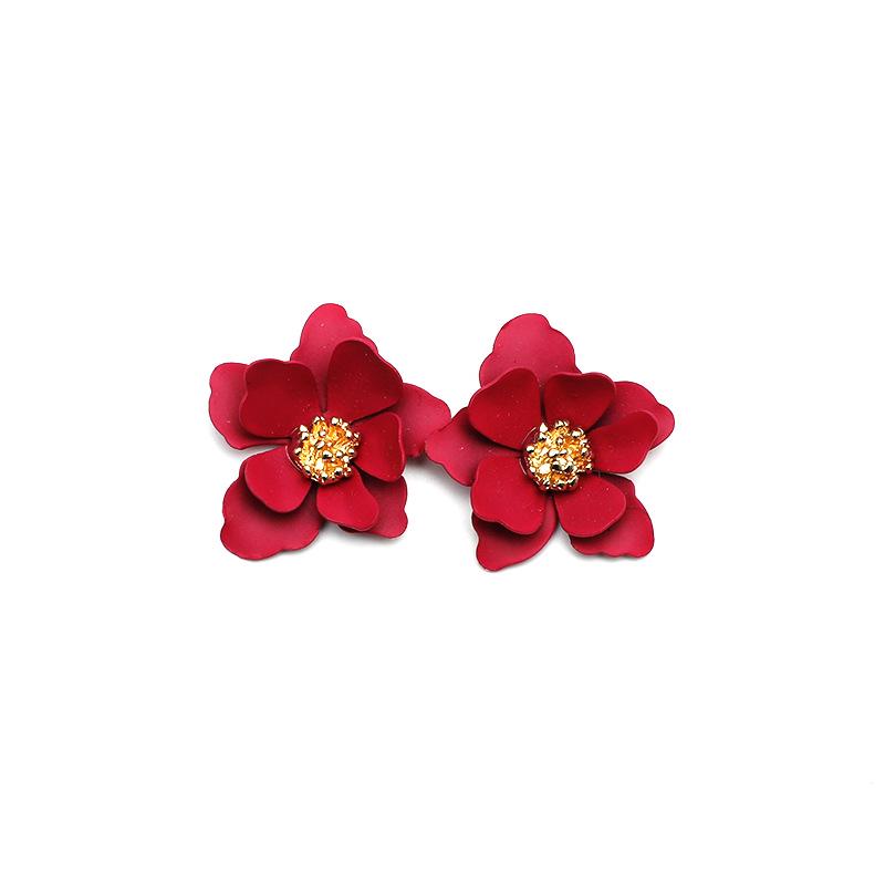 Women's Multi-layer Petal Flower Earrings - Japanese Korean Style
