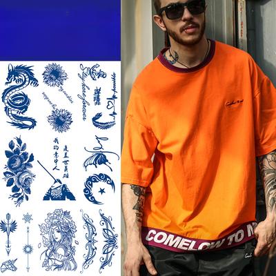 Herbal Tattoo Stickers, Semi-Permanent Animal English Tattoo Stickers, Sweat-Proof Tattoos