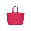 Saint Laurent YSL Logo Print Large Capacity Coconut Fiber Tote Bag Women tote bags Neon-Pink 688864-GAAA1-5693