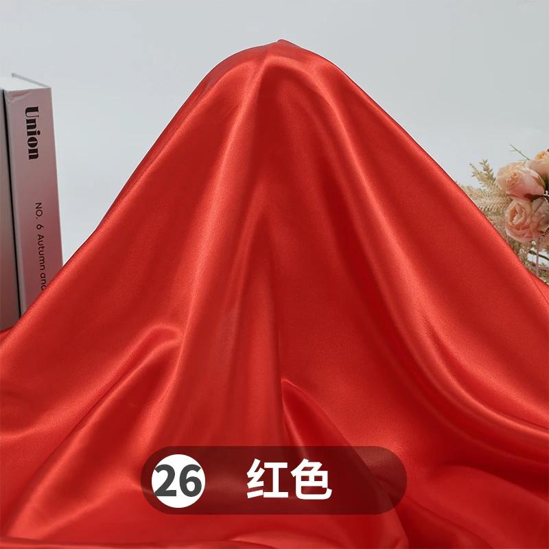 Soft Smooth Satin Fabric By The Meter for Clothes Hanfu Gift Box Lining Wedding Decoration DIY Sewing Cloth Plain White Purple