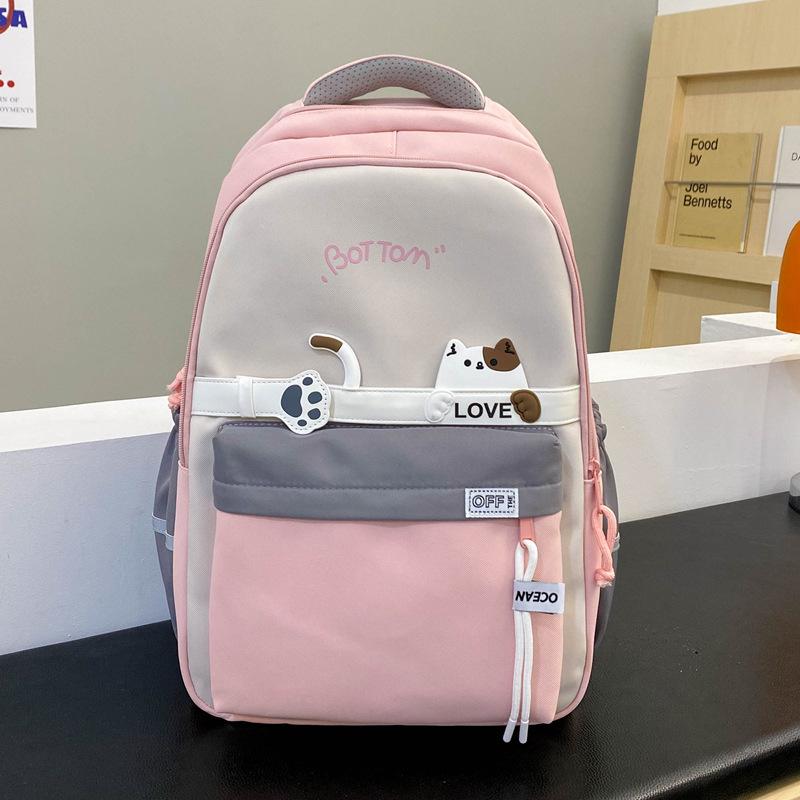 

Школьный рюкзак новый нейлон высокая ценность ученик средней школы школьный рюкзак женский милый кот рюкзак большая вместимость повседневный рюкзак мода