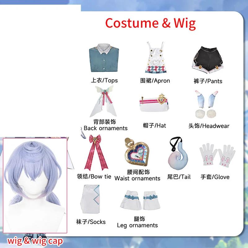 Sigewinne Cosplay Costume Wig Game Impact Sigewinne Pony Tail Hair Loli Girl Kids Party Costumes Role Play Outfits
