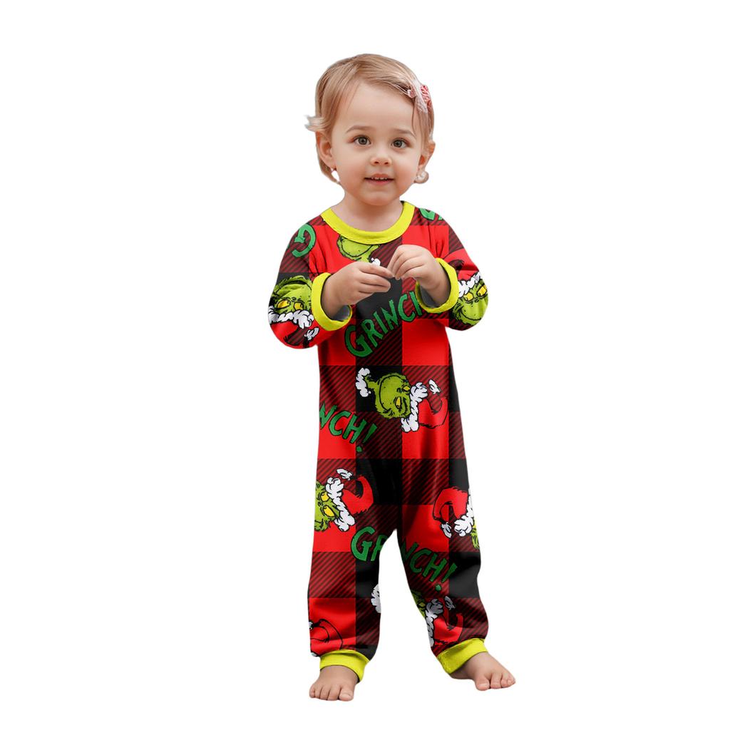 Parent-child Christmas Print Home Suit Long-sleeved Top And Pants