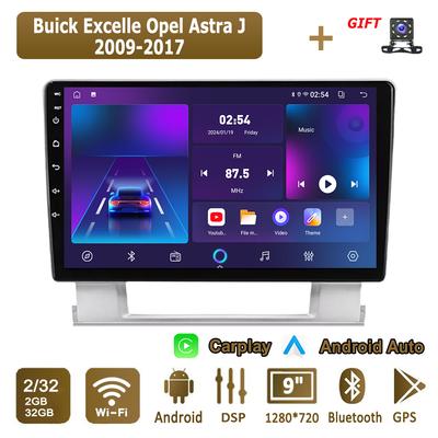 Android Carplay Rádio de carro para Buick Excelle Opel Astra J 2009-2017 Multimedia Player Unidade principal Estéreo Navegação GPS BT WIFI 2+32GB