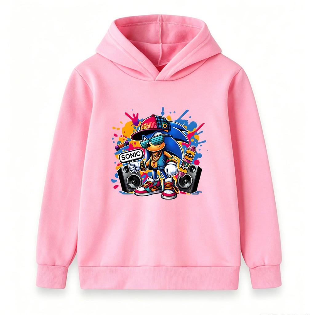 Kids Boys Girls Casual Pullover Hoodie, Cool Hip Hop Urban Graffiti Character Print Long Sleeve Soft Hooded Sweatshirt for Casual Daily Wear Street