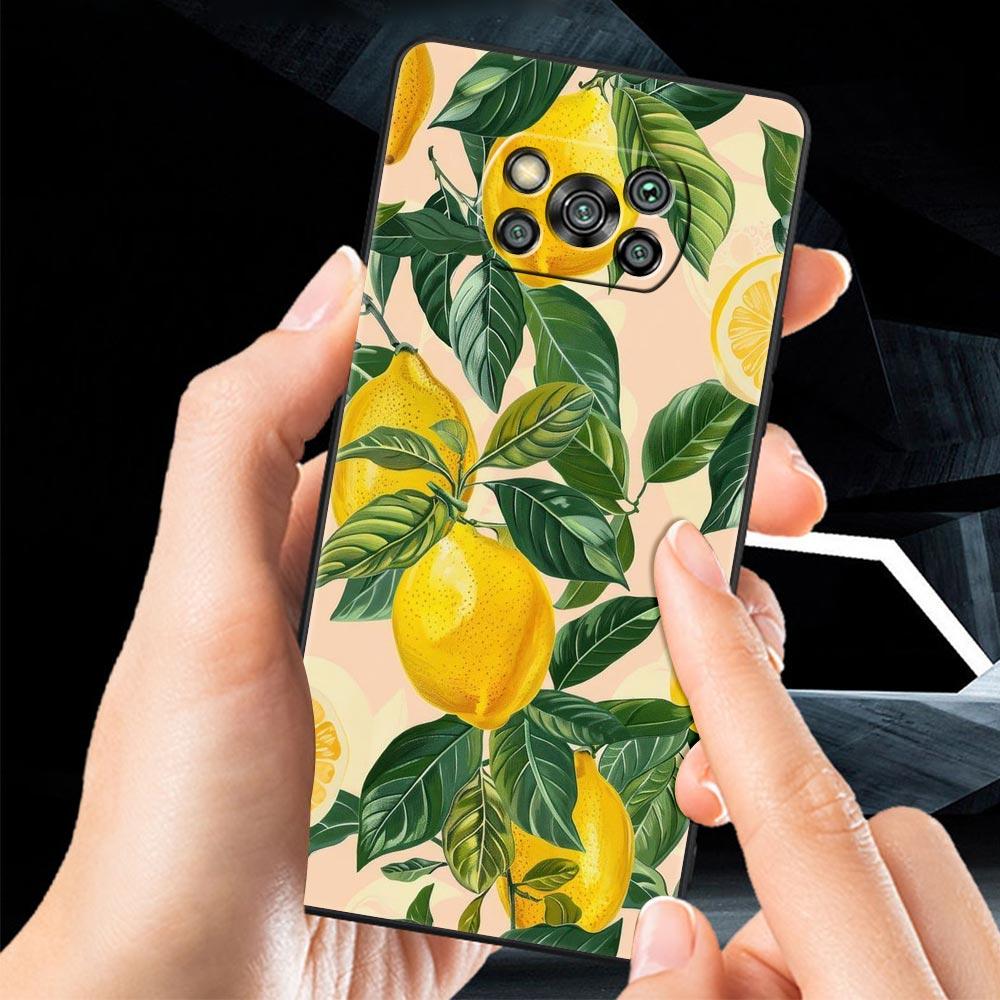Summer Fresh Fruit Lemon Print Phone Case for Xiaomi Poco F7 F6 F5 F4 F3 X6 X5 X4 X3 NFC F7 Ultra M4 C51 C55 GT Soft TPU Cover