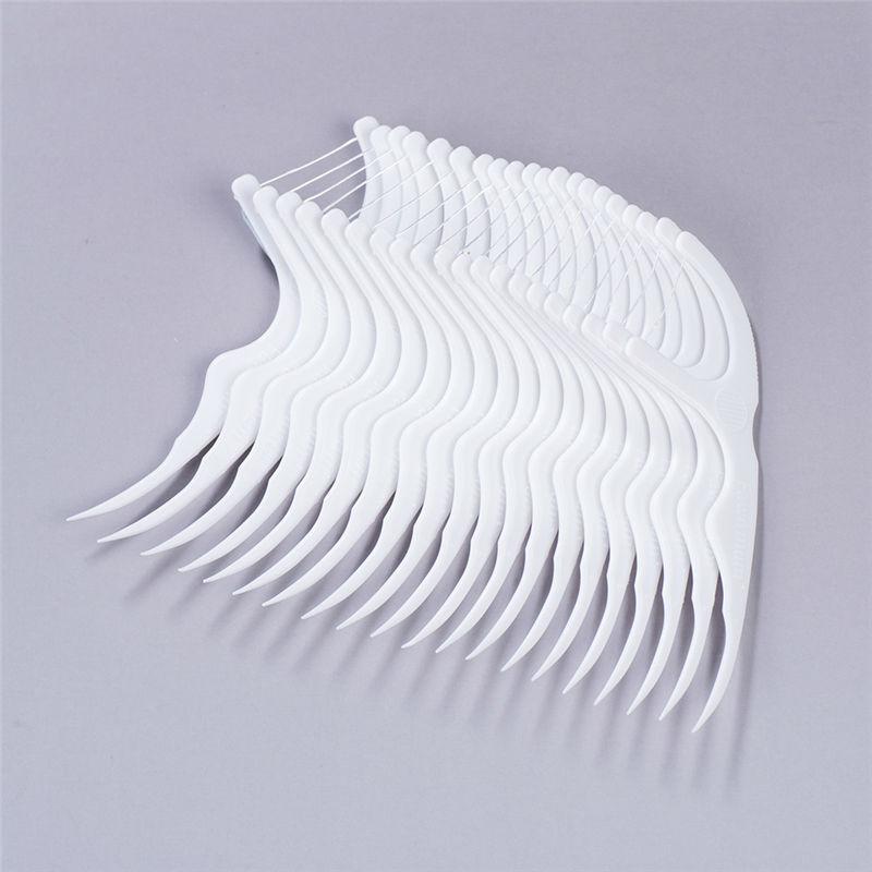 50PCS Dental Floss Flosser Picks Toothpicks Interdental Brush Tooth Cleaning
