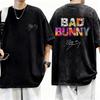 Washed Vintage Rapper Bad Bunny Album Cover Print Tshirt Debi Tirar Mas Fotos DTMF T Shirts Men Women Hip Hop Oversized Tshirt