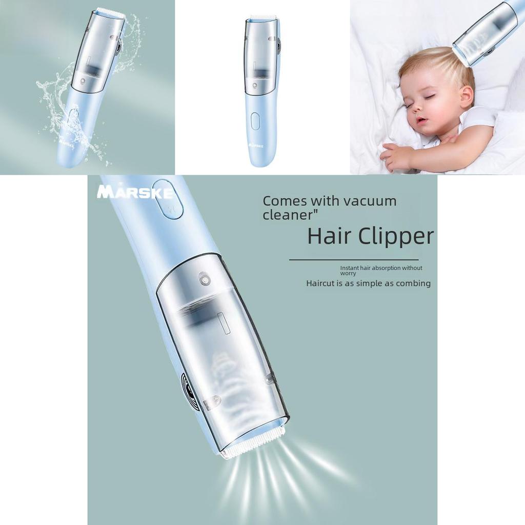 Wiederaufladbarer Baby-Haarschneider Wasserdicht USB Blaue Keramikklinge Leiser Motor
