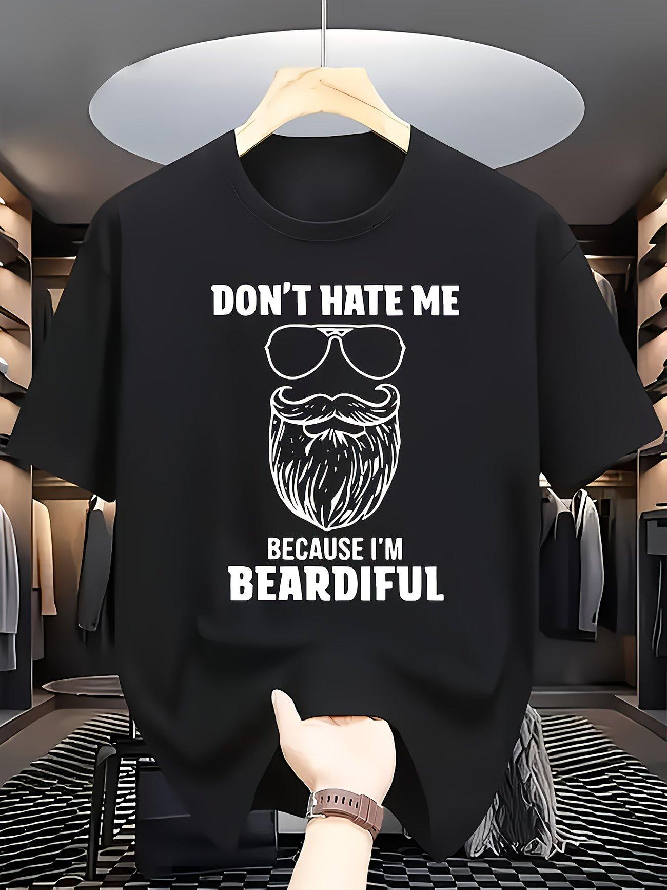 Men s DON T HATE ME Beard T-shirt | Humorous & Unique Style 2XL