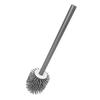 Toilet Brush with Storage Holder Aluminum Alloy Long Handle High Density Bristles Space Saving Toilet Scrubber for Home