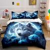 New Arrival! Wolf and Rose Print Bedding Set for Wolf Totem Lovers 1 Quilt Cover 2 Pillowcases Adult and Kids Bedding Set Gifts