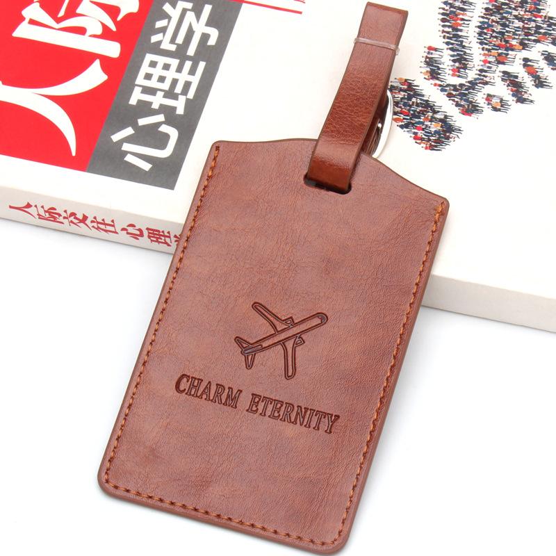 Thick Leather Airplane Boarding Pass Creative Travel Suitcase Tag Checked in Luggage Tags Cute Luggage Tag Address Name Lable