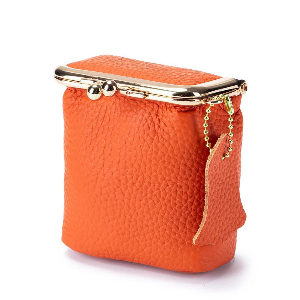 Mini Portafoglio da Donna in Vera Pelle con Chiusura a Bacio - Pochette Versatile per Monete e Rossetto