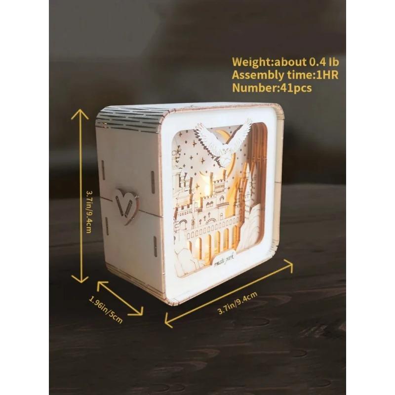 3D Holzpuzzle Nachtlicht, Holzpuzzles für Erwachsene Nachttischlampe, DIY 3D Holzpuzzles LED-Licht, Kreative Geschenke für Familie Freunde