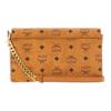 MCM Tracy Printed Logo Gold Hardware PU Envelope Shoulder Bag Women bags Brown MWREAXT06CO001
