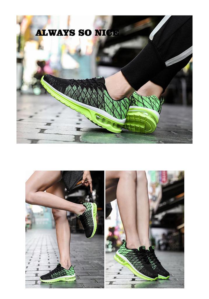 Plus Size Breathable Mesh Air Cushion Men's Running Shoes - Trendy and Versatile for Couples